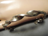 So Thick!! Hand Twisted Vintage Native American Navajo Authentic Sterling Silver Bracelet Old-Nativo Arts