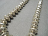 Hand Wrought Vintage Native American Navajo Sterling Silver Graduating Bead Necklace-Nativo Arts