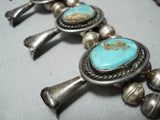 Women's Vintage Native American Navajo Turquoise Sterling Silver Squash Blossom Necklace-Nativo Arts