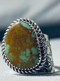 Adjustable Shank Vintage Native American Navajo Royston Turquoise Sterling Silver Ring-Nativo Arts
