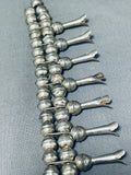 All Silver Vintage Native American Navajo Sterling Squash Blossom Necklace-Nativo Arts