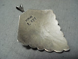 Important Ivan Kee Vintage Native American Navajo Turquoise Sterling Silver Pendant-Nativo Arts
