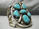 Colossal Important Vintage Native American Navajo Turquoise Sterling Silver Alice Bracelet-Nativo Arts