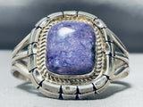 Important Vintage Native American Navajo Charoite Sterling Silver Bracelet-Nativo Arts