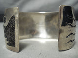 Important Peshlakai Heavy Vintage Native American Navajo Sterling Silver Bracelet-Nativo Arts