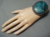 Mind Blowing Huge Vintage Native American Navajo Spider Turquoise Sterling Silver Bracelet-Nativo Arts