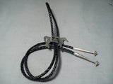 Signed Native American Navajo Sterling Silver Horse Bolo Tie-Nativo Arts