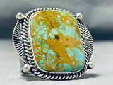 Magnificent Vintage Native American Navajo Signed Royston Square Sterling Silver Huge Ring-Nativo Arts