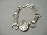 Native American Authentic Vintage Santo Domingo Anthony Lovato Sterling Silver Bracelet-Nativo Arts
