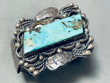One Of The Most Unique Best Vintage Native American Navajo Turquoise Sterling Silver Bracelet-Nativo Arts