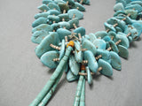 Superior Vintage Santo Domingo Native American Navajo Turquoise Jacla Necklace Old-Nativo Arts