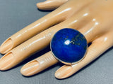 Fascinating Mega Native American Navajo Lapis Sterling Silver Ring-Nativo Arts