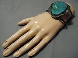 Huge!! Vintage Native American Navajo Royston Turquoise Sterling Silver Bracelet Old-Nativo Arts