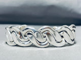 The Most Unique Vintage Native American Navajo Heavy Wire Sterling Silver Bracelet-Nativo Arts