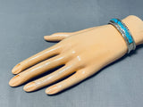 Dynamic Vintage Native American Zuni Blue Gem Turquoise Sterling Silver Bracelet-Nativo Arts