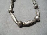 Hand Hammered Vintage Native American Navajo Authentic Sterling Silver Tubule Necklace Old-Nativo Arts