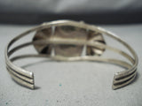 Green Bisbee Very Rare Vintage Native American Navajo Sterling Silver Repoussed Bracelet-Nativo Arts