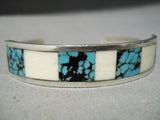 Hard To Find Vintage Native American Navajo Blue Wind Turquoise Sterling Silver Bracelet-Nativo Arts