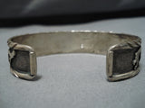 Astonishing Vintage Native American Navajo Francis Sterling Silver Kokopelli Bracelet Old-Nativo Arts