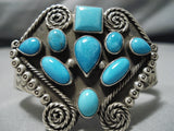 Native American Amazing Rare Jemez Turquoise Sterling Silver Star Bracelet-Nativo Arts