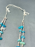 Incredible Vintage Native American Navajo Kingman Turquoise & Blue Gem Turquoise Necklace-Nativo Arts