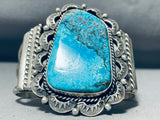 Towering Vintage Native American Navajo Blue Diamond Turquoise Sterling Silver Bracelet-Nativo Arts