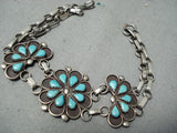 Spectacular Vintage Native American Navajo Turquoise Sterling Silver Bracelet-Nativo Arts