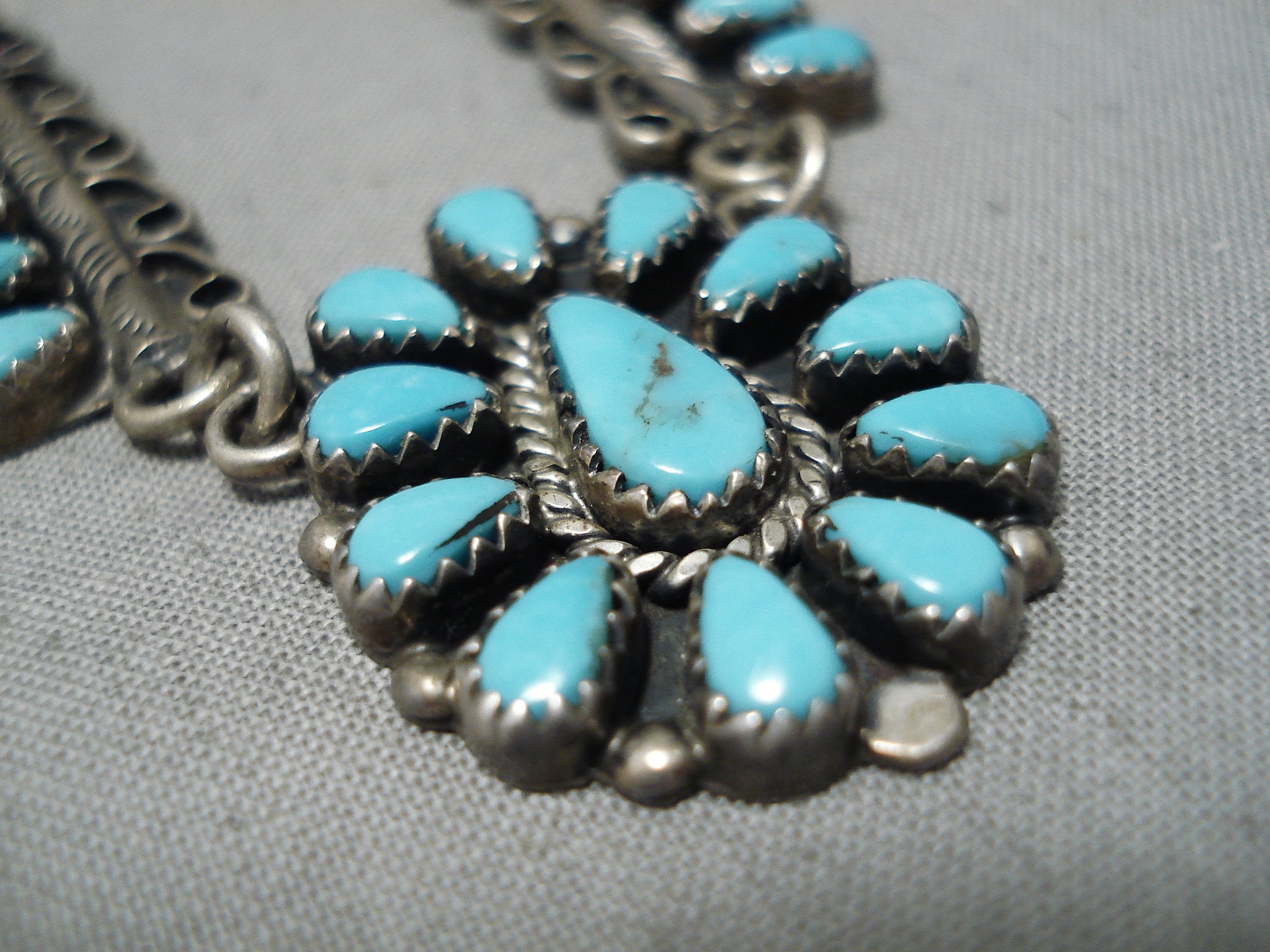 Vintage Navajo Cylinder Turquoise hot Set Bracelet And Necklace Sterling 925 Silver Nc 1136(401744748216)