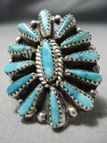 Incredible Vintage Native American Navajo Tears Of Joy Turquoise Sterling Silver Ring-Nativo Arts