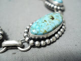 Exquisite Navajo Carico Lake Turquoise Sterling Silver Bracelet Native American-Nativo Arts
