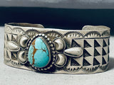 Fabulous Vintage Native American Navajo Red Mountain Turquoise Sterling Silver Bracelet-Nativo Arts