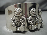 Important Vintage Native American Navajo Sotryteller Sterling Silver Bracelet Old-Nativo Arts