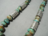 Native American Tony Aguilar Sr Vintage Turquoise Sterling Silver Santo Domingo Necklace-Nativo Arts