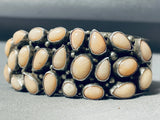 Most Unique Vintage Native American Navajo Pink Shell Cluster Sterling Silver Bracelet-Nativo Arts