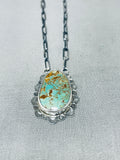 Jake Francosa San Felipe Royston Turquoise Sterling Silver Necklace-Nativo Arts
