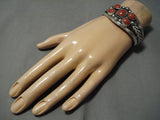 Important Jeanette Dale Navajo Coral Sterling Silver Native American Bracelet-Nativo Arts