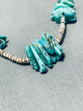 Native American Exceptional Vintage Santo Domingo Old Kingman Turquoise Sterling Silver Necklace-Nativo Arts