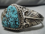 Very Rare!! Vintage Native American Navajo Lone Mountain Turquoise Sterling Silver Bracelet Old-Nativo Arts