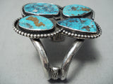 Old Museum Vintage Native American Navajo Rare Deposit Turquoise Sterling Silver Bracelet Old-Nativo Arts