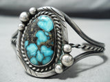 Intense Vintage Native American Navajo Deep Spiderweb Turquoise Sterling Silver Bracelet-Nativo Arts