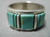Quality Vintage Native American Navajo Victor Thompson Royston Turquoise Sterling Silver Ring-Nativo Arts