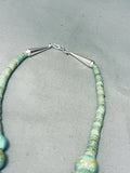191 Grams Very Rare Bulbous Green Turquoise Sterling Silver Necklace-Nativo Arts
