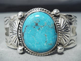 Marie Thompson Navajo Turquoise Sterling Silver Bracelet Native American-Nativo Arts