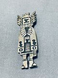 Tremendous Vintage Native American Hopi Sterling Silver Pin-Nativo Arts