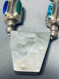 One Of The Best Ever Vintage Native American Navajo Turquoise Sterling Silver Necklace-Nativo Arts