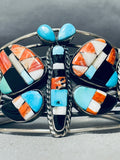 The Best Native American Navajo Turquoise Inlay Sterling Silver Butterfly Inlay Bracelet-Nativo Arts