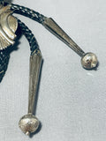 Impressive Vintage Native American Navajo Handcarved Sterling Silver Bolo-Nativo Arts