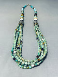 Authentic Singer Native American Navajo Green Turquoise Sterling Silver Necklace-Nativo Arts