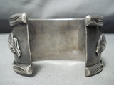 Statement Vintage Native American Navajo Blue Diamond Turquoise Sterling Silver Bracelet-Nativo Arts