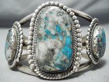 Important Vintage Native American Navajo Old Morenci Turquoise Sterling Silver Bracelet-Nativo Arts